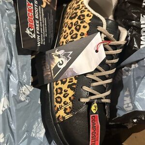 Rocky Leopard Print Black Sneakers